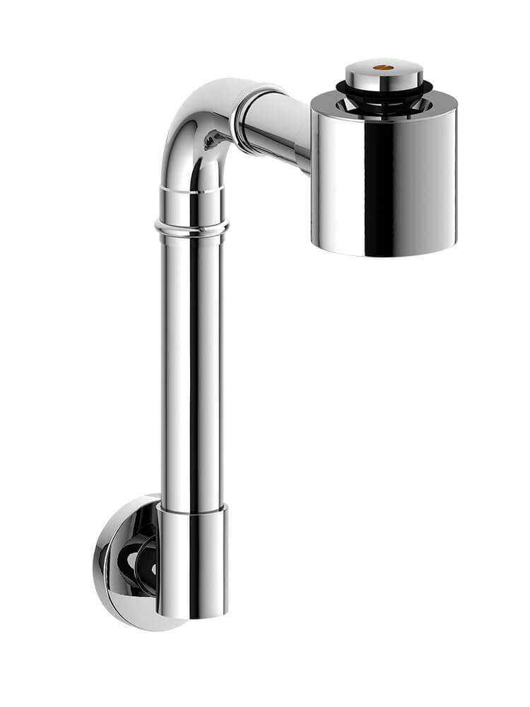 Sifone lavabo con scarico verticale e supporto per tappo personalizzato