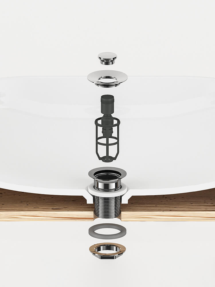 Pilette con troppo pieno integrato